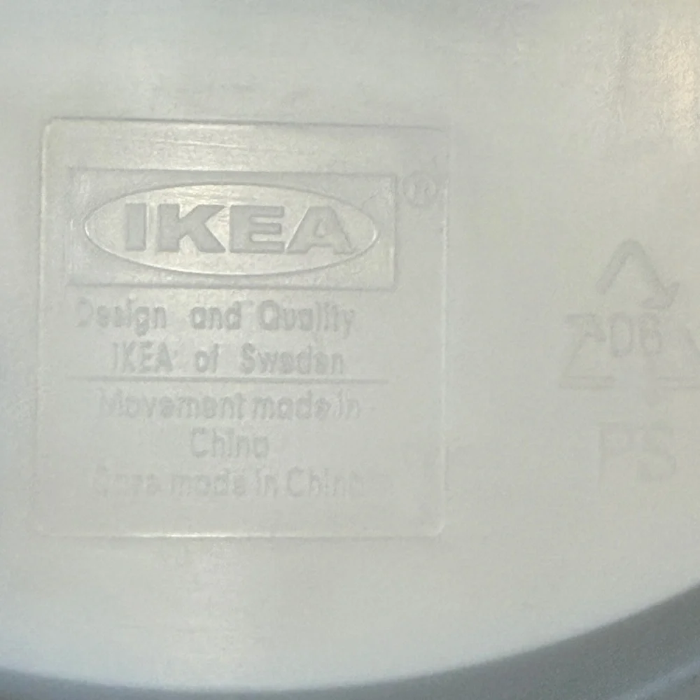 Vintage 90's IKEA Minimalist Brushed Metal Wall Clock Industrial Japanese Quartz